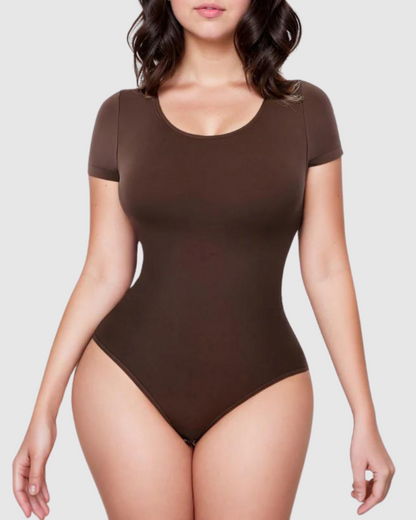 Stalkette Sleek&Short Round-Neck Bodysuit