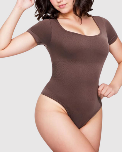 Stalkette Sleek&Short Square-Neck Bodysuit